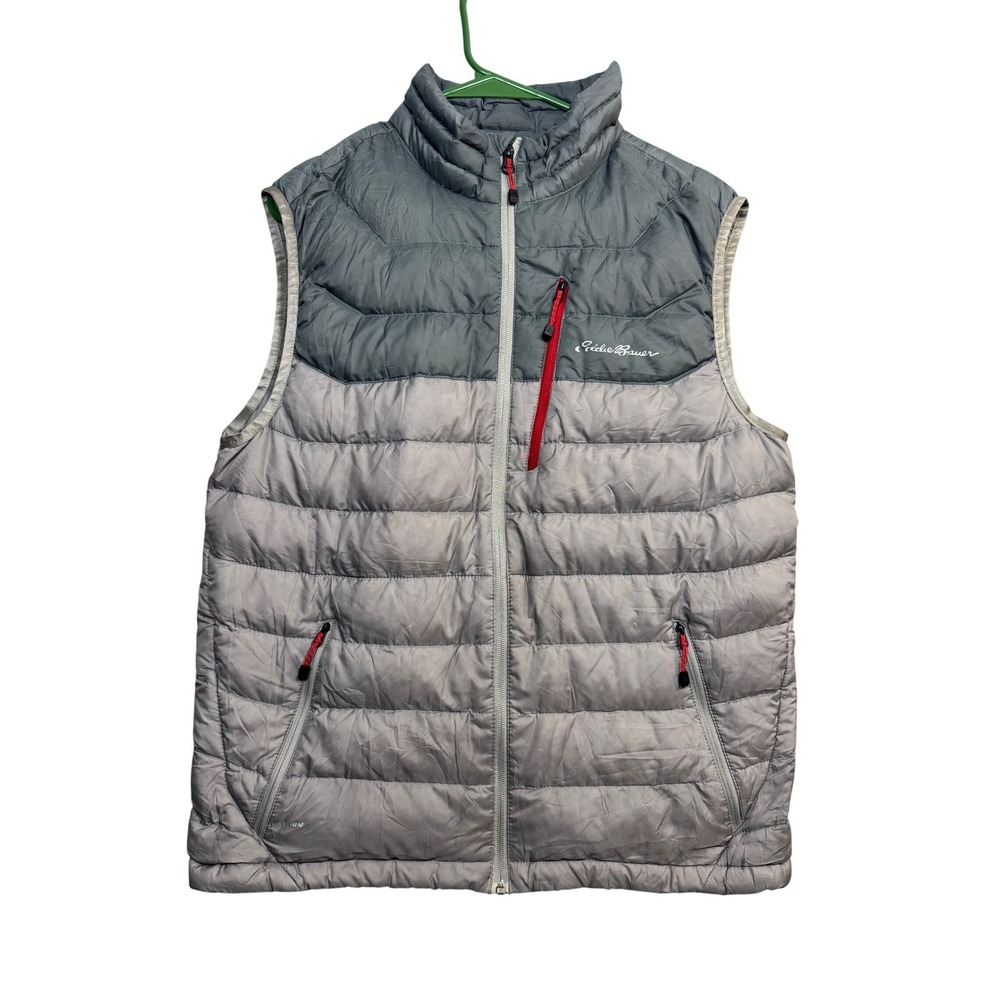 Eddie Bauer First Ascent StormDown Mens Small Grey Puffer Vest Goose Down